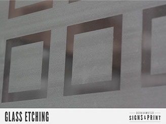 Glass etching and pattern design.